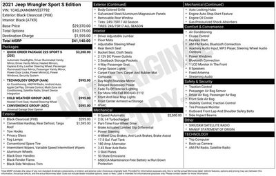 2021 Jeep Wrangler Sport S