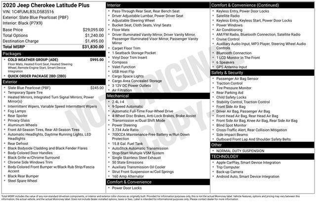 2020 Jeep Cherokee Latitude Plus 4x4