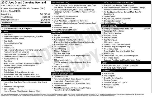 2017 Jeep Grand Cherokee Overland 4x4