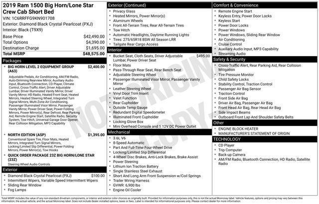 2019 RAM 1500 Big Horn/Lone Star Crew Cab 4x4 5'7' Box