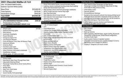 2021 Chevrolet Malibu LS 1LS