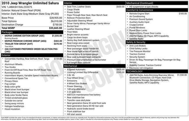 2010 Jeep Wrangler Unlimited Sahara