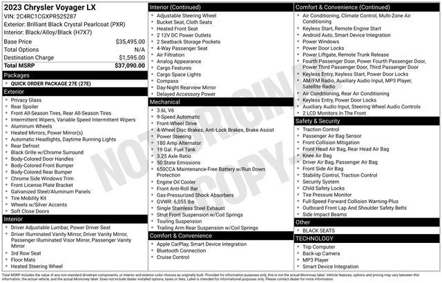 2023 Chrysler Voyager LX