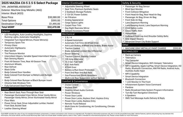 2025 Mazda Mazda CX-5 2.5 S Select