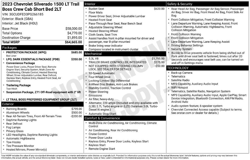 2023 Chevrolet Silverado 1500 LT Trail Boss