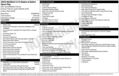 2025 Mazda Mazda3 2.5 S Select Sport