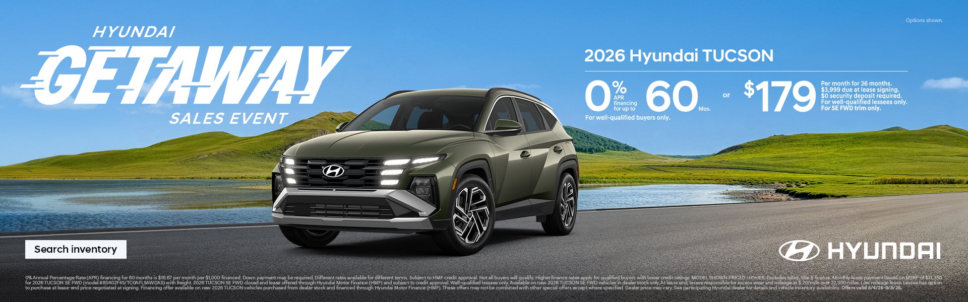 0% APR for 60 mos. or $179/36/$3,999 Lease